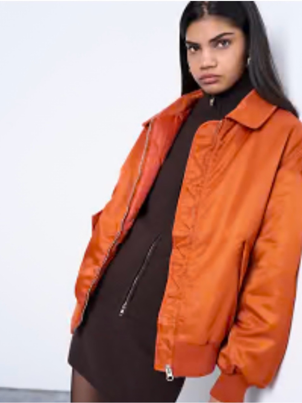 Topshop Burnt Orange Bomber Jacket